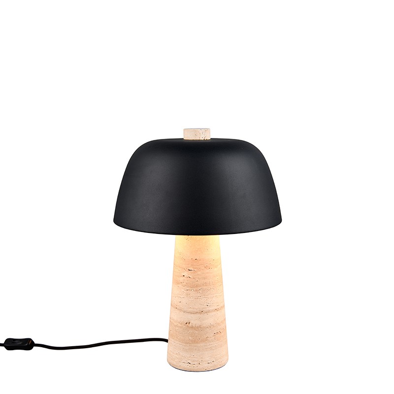 Lampe travertin TIMBA, noir ou blanc