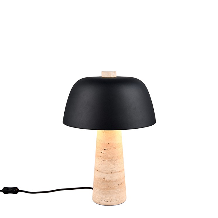 Lampe travertin TIMBA, noir ou blanc