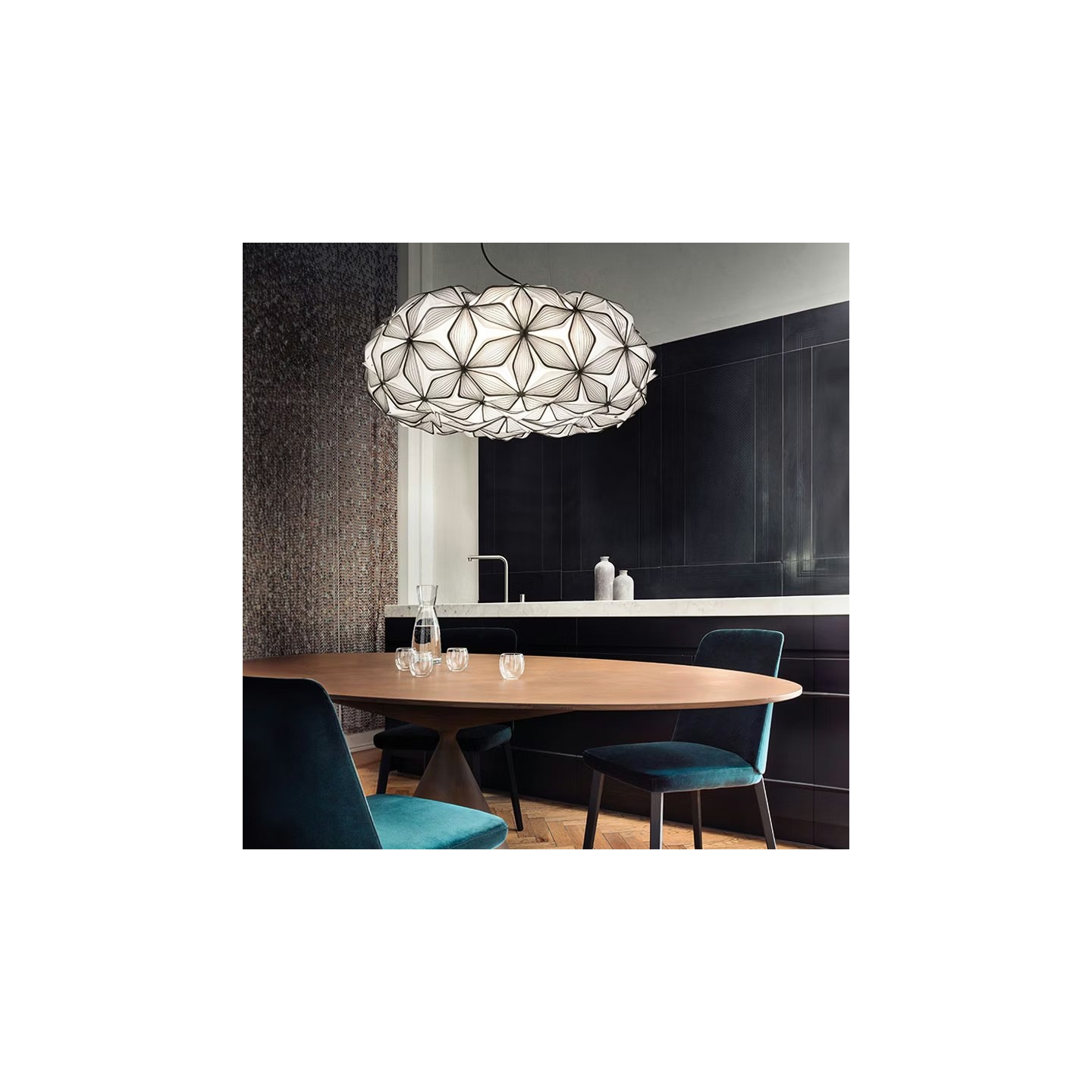 Luminaire design suspension C'EST LA VIE, version black, M ou L Slamp