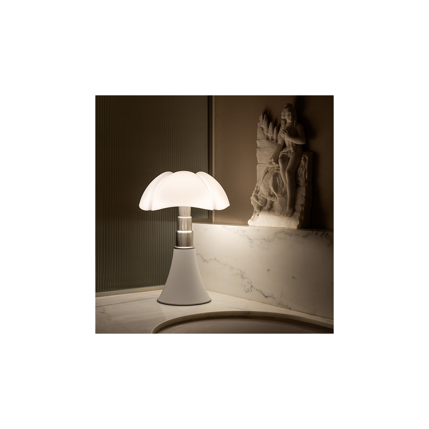 Lampe italienne PIPISTRELLO medium blanc mat "édition limitée" Martinelli Luce