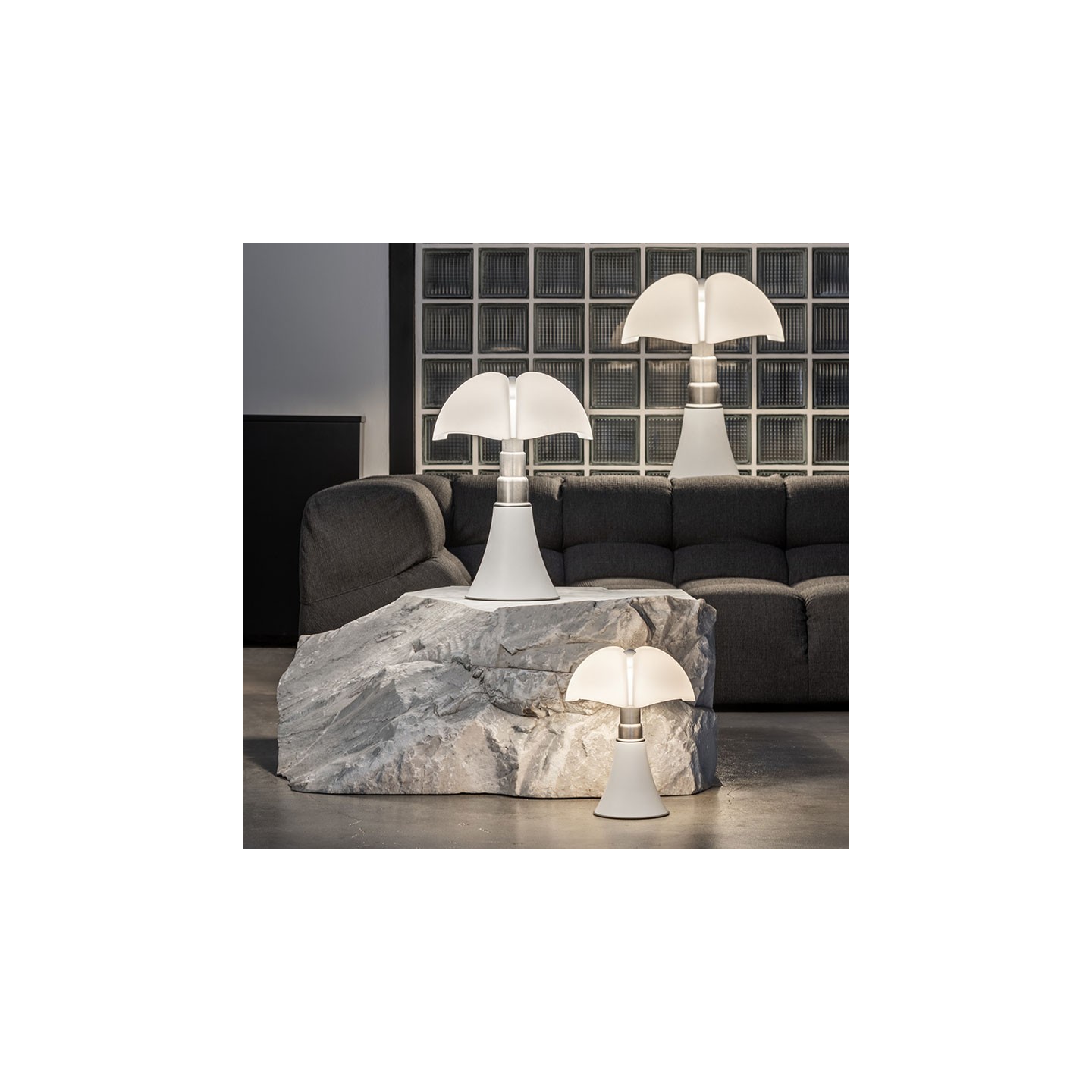 Lampe italienne PIPISTRELLO medium blanc mat "édition limitée" Martinelli Luce