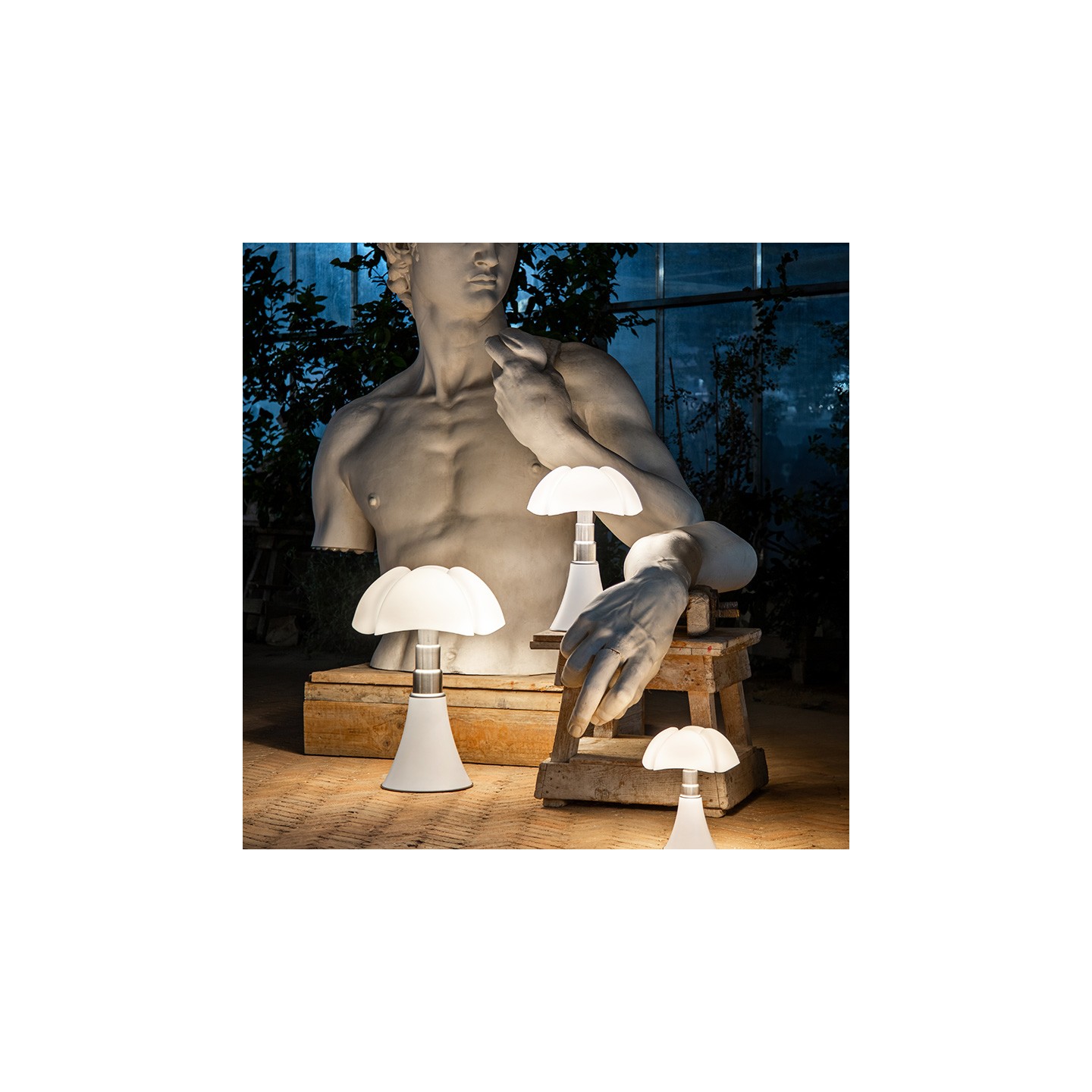 Lampe italienne PIPISTRELLO medium blanc mat "édition limitée" Martinelli Luce