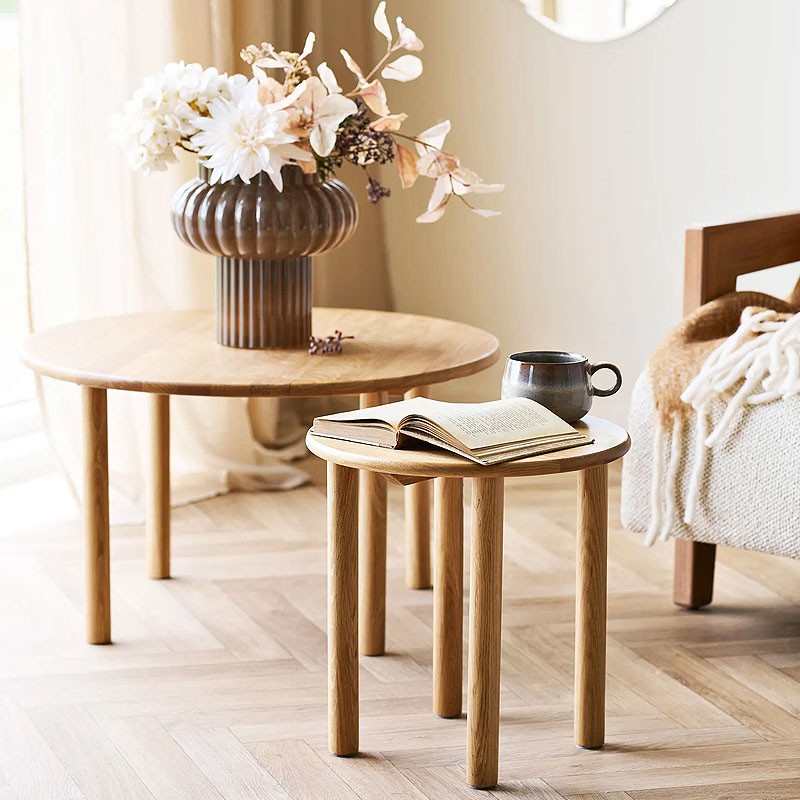 Bout de canapé chêne JENA, diamètre 40 ou 70 cm