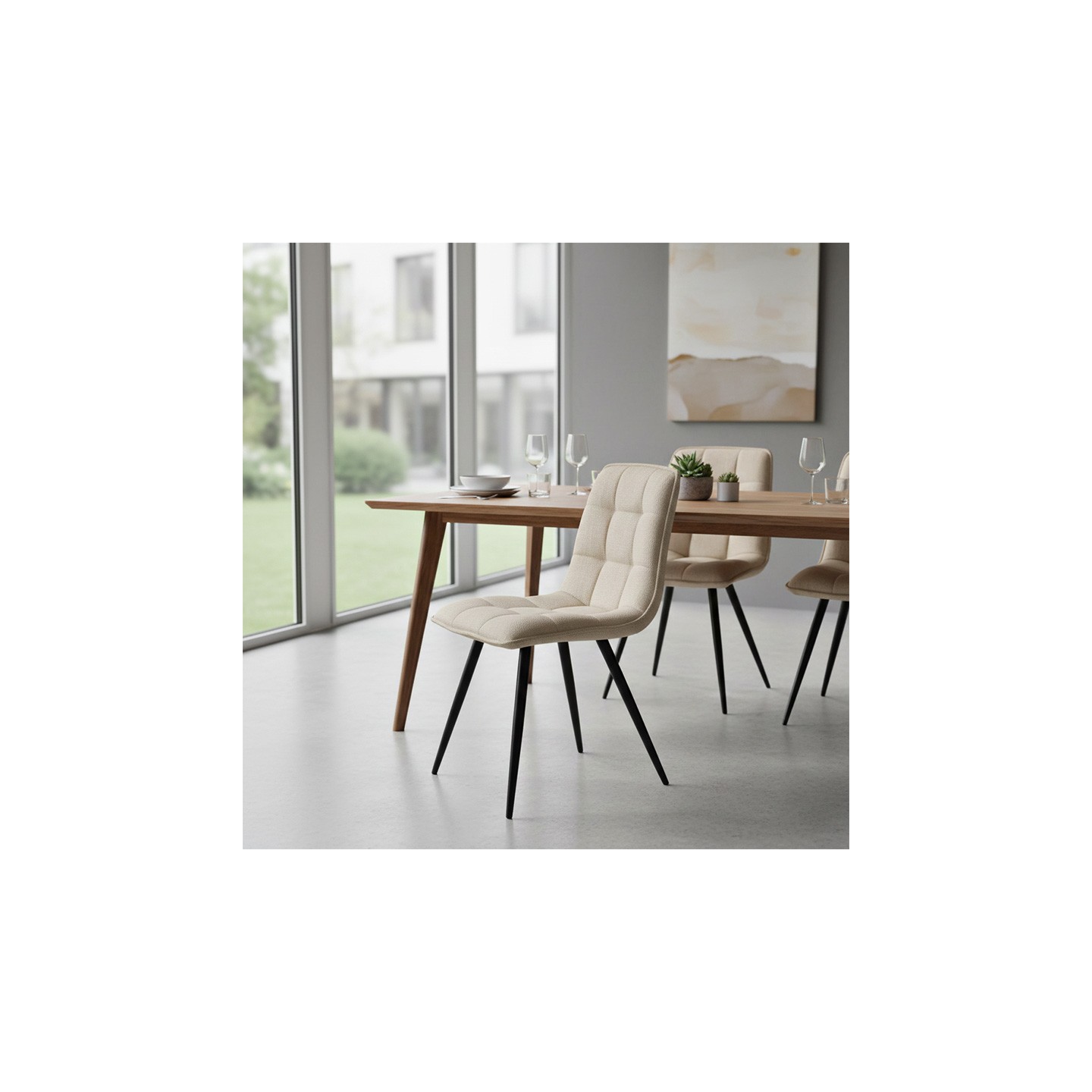 Chaise salle à manger tissu ALIZE, 5 coloris