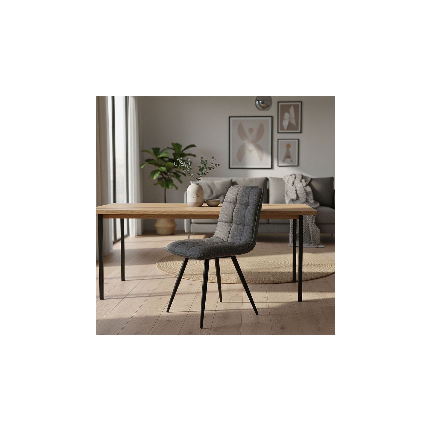 Chaise salle à manger tissu ALIZE, 5 coloris