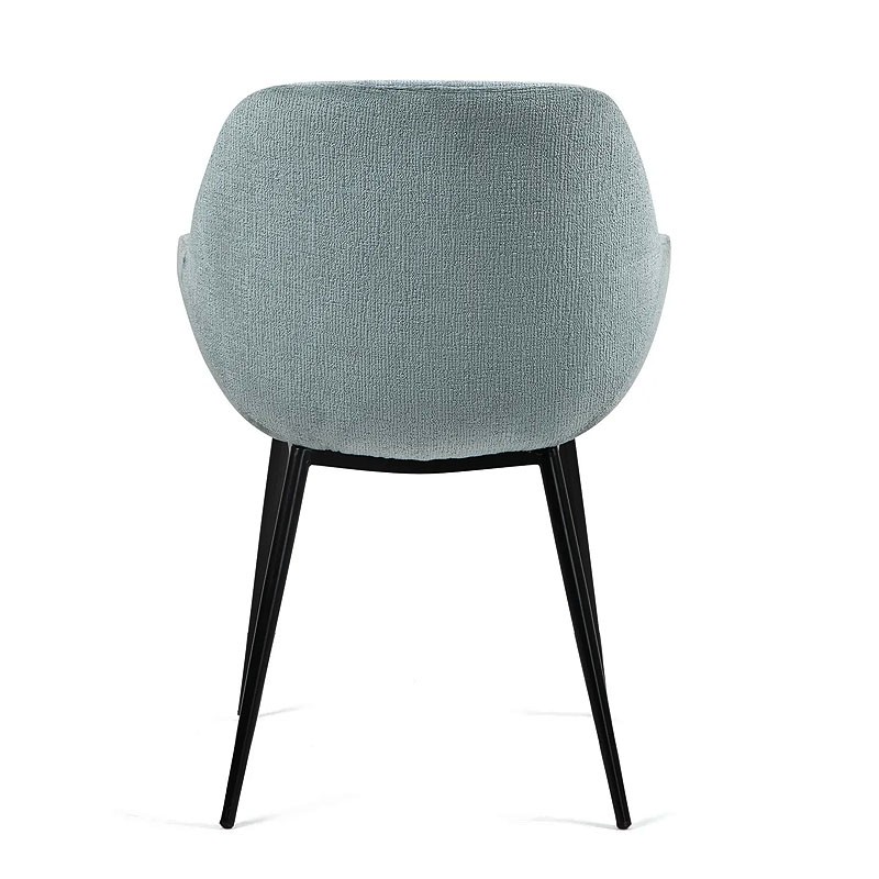 Fauteuil salle à manger accoudoirs HIBIS tissu chenille, 4 coloris