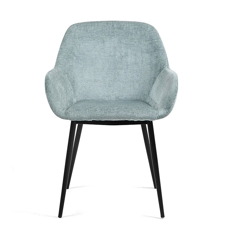 Fauteuil salle à manger accoudoirs HIBIS tissu chenille, 4 coloris