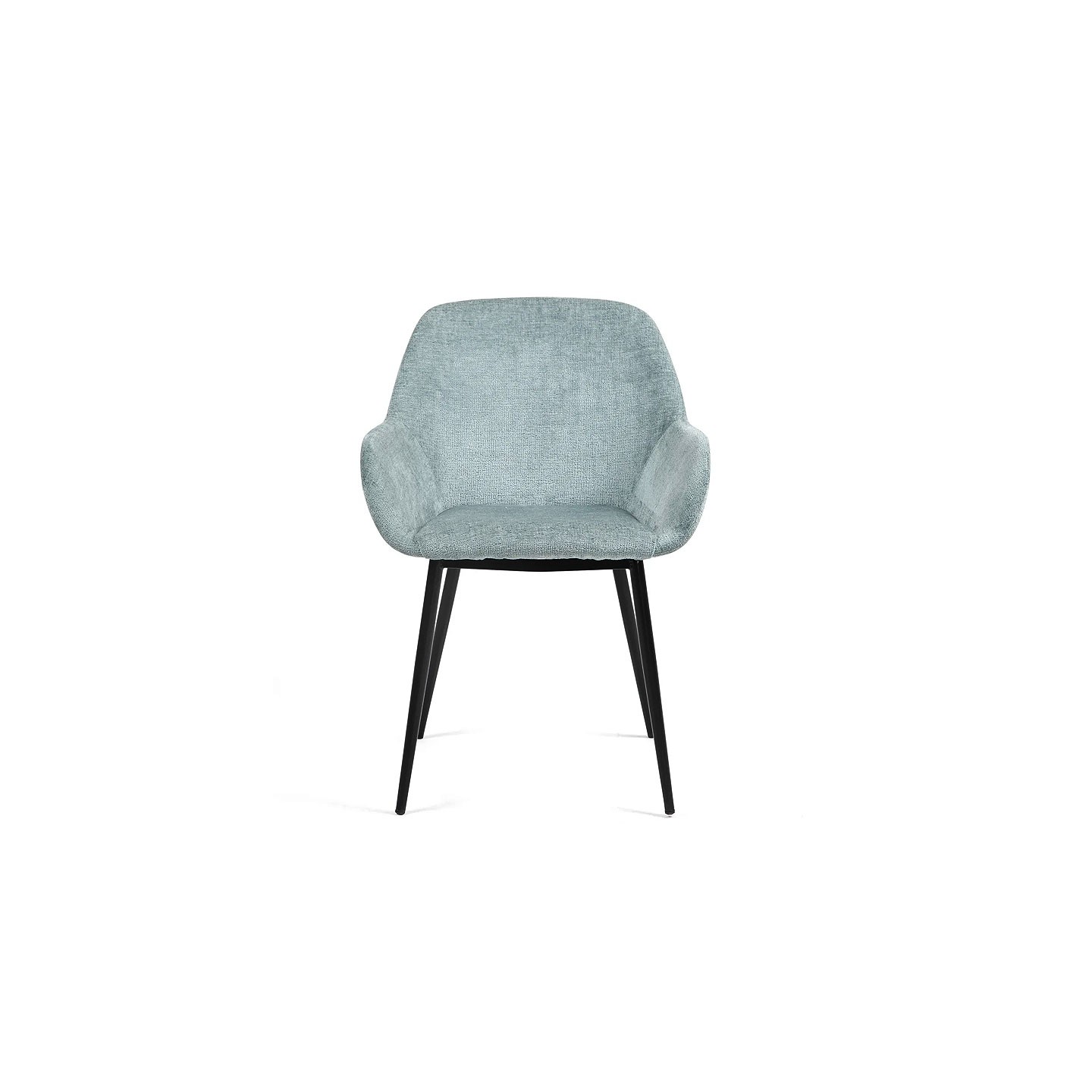 Fauteuil salle à manger accoudoirs HIBIS tissu chenille, 4 coloris