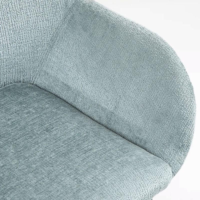 Fauteuil salle à manger accoudoirs HIBIS tissu chenille, 4 coloris