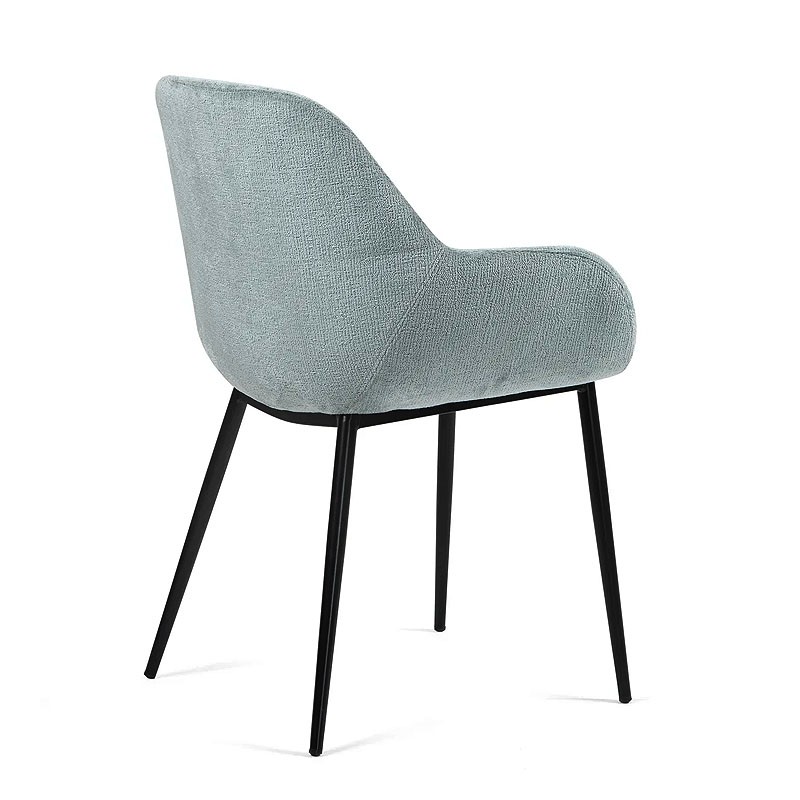 Fauteuil salle à manger accoudoirs HIBIS tissu chenille, 4 coloris