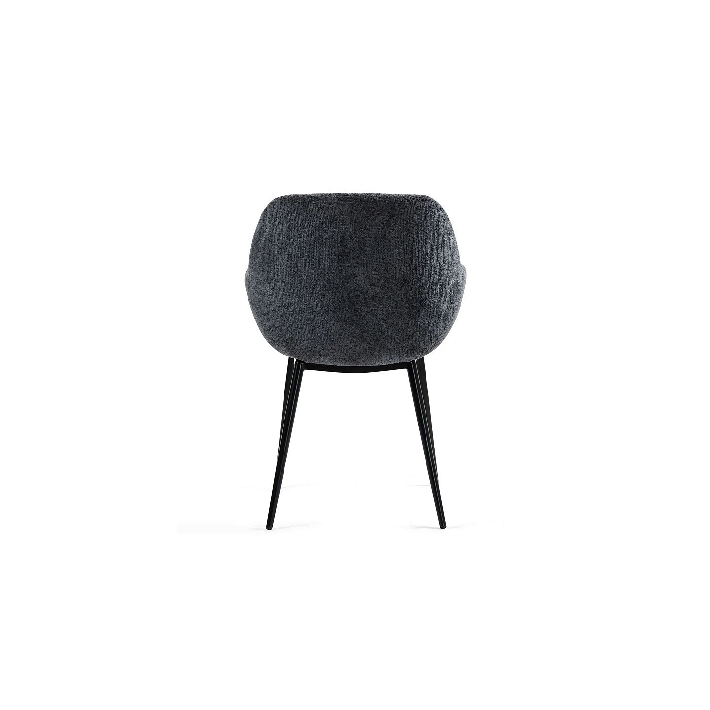 Fauteuil salle à manger accoudoirs HIBIS tissu chenille, 4 coloris