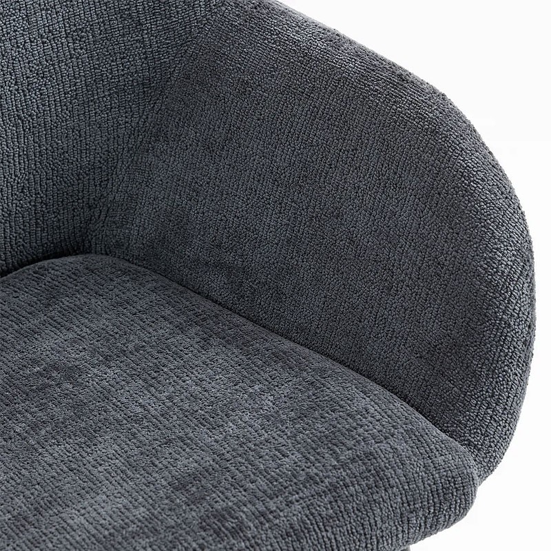 Fauteuil salle à manger accoudoirs HIBIS tissu chenille, 4 coloris
