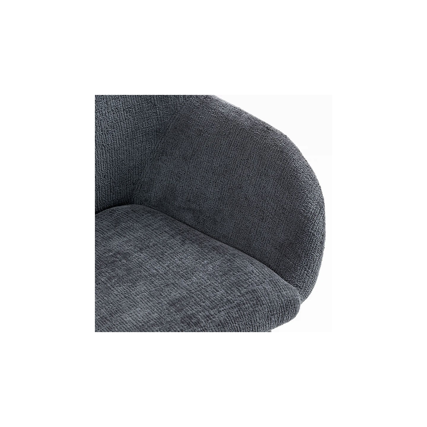 Fauteuil salle à manger accoudoirs HIBIS tissu chenille, 4 coloris