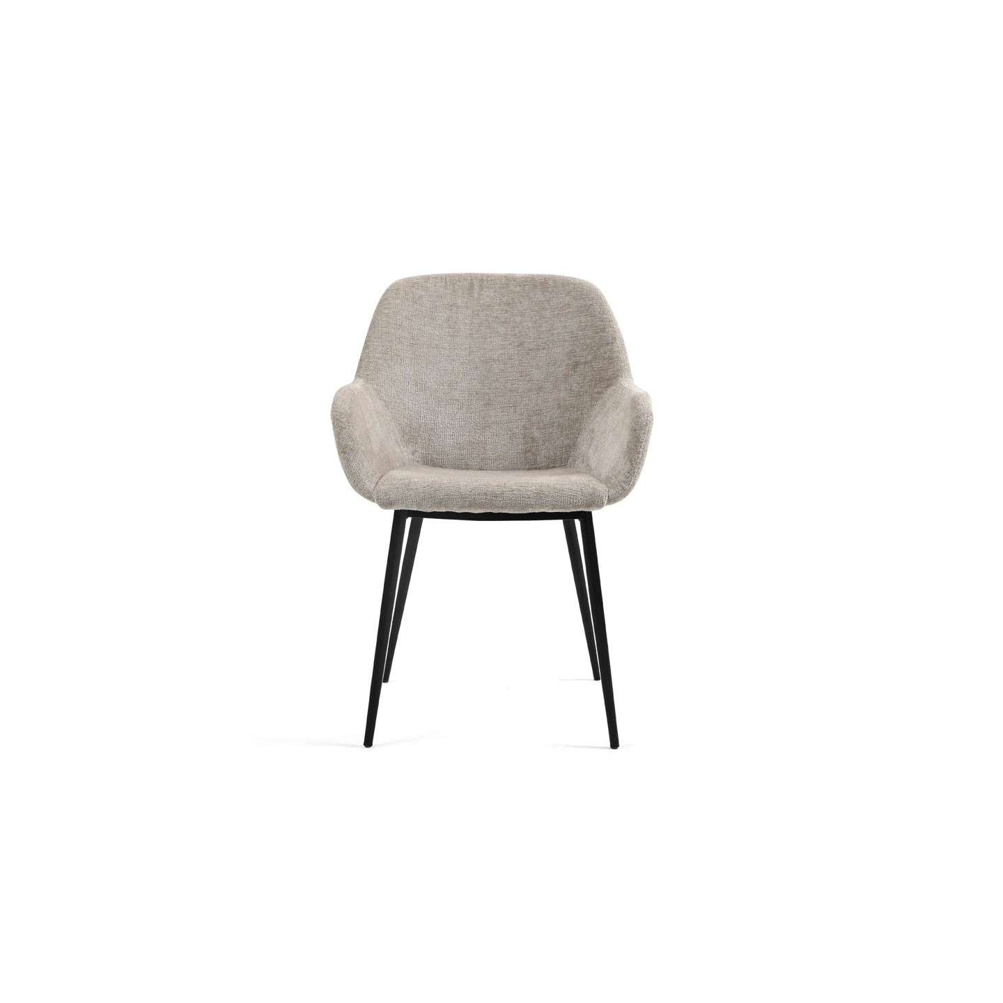 Fauteuil salle à manger accoudoirs HIBIS tissu chenille, 4 coloris