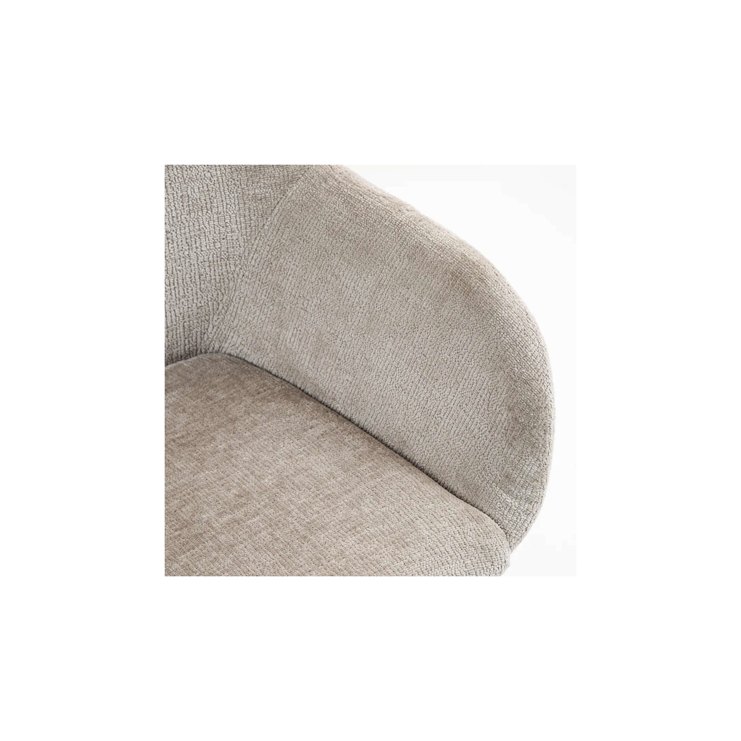 Fauteuil salle à manger accoudoirs HIBIS tissu chenille, 4 coloris