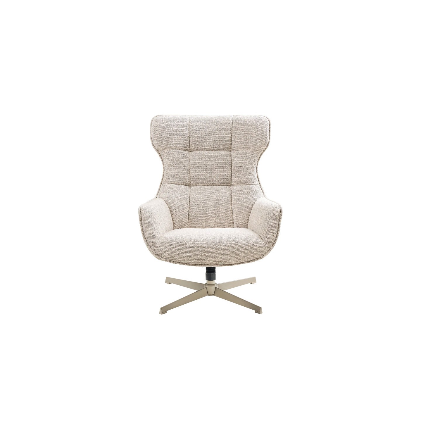 Fauteuil confortable pivotant TURIN, tissu bouclette naturel