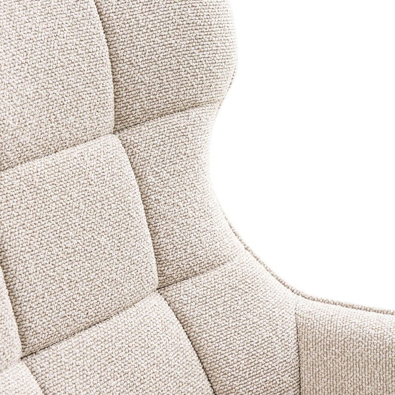 Fauteuil confortable pivotant TURIN, tissu bouclette naturel
