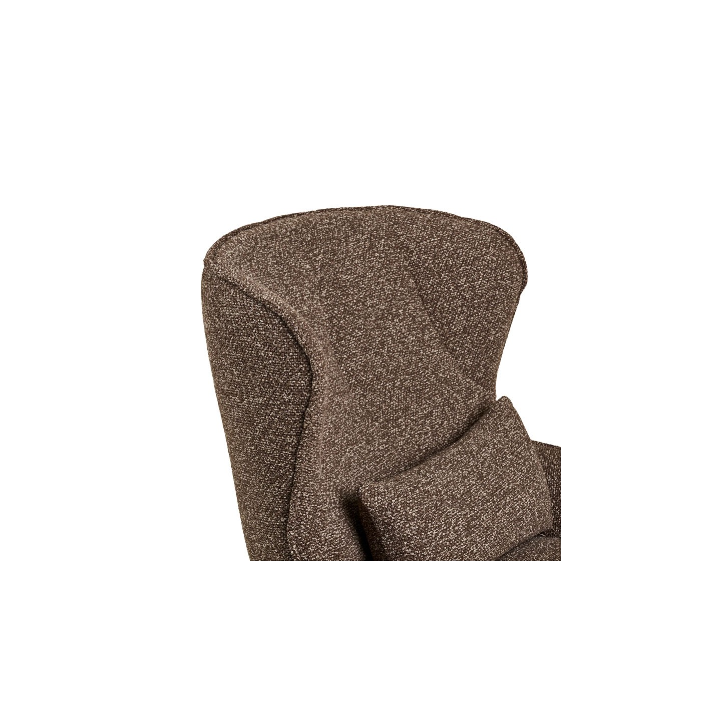 Fauteuil confortable pivotant BLENHEIM, tissu chiné marron et pied couleur bronze