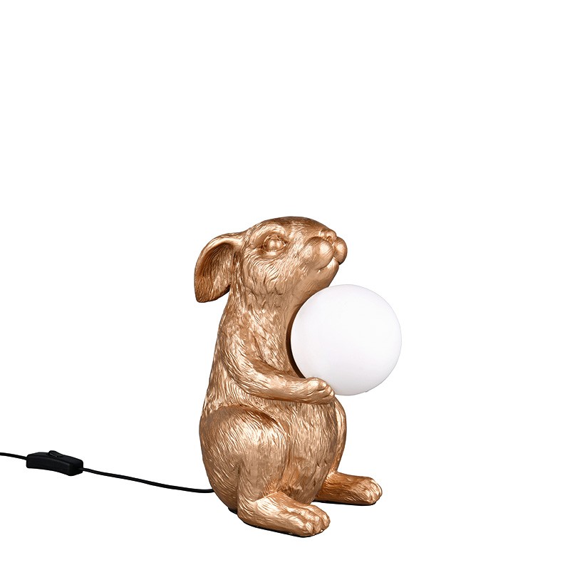 Lampe lapin design RABBIT or ou noir