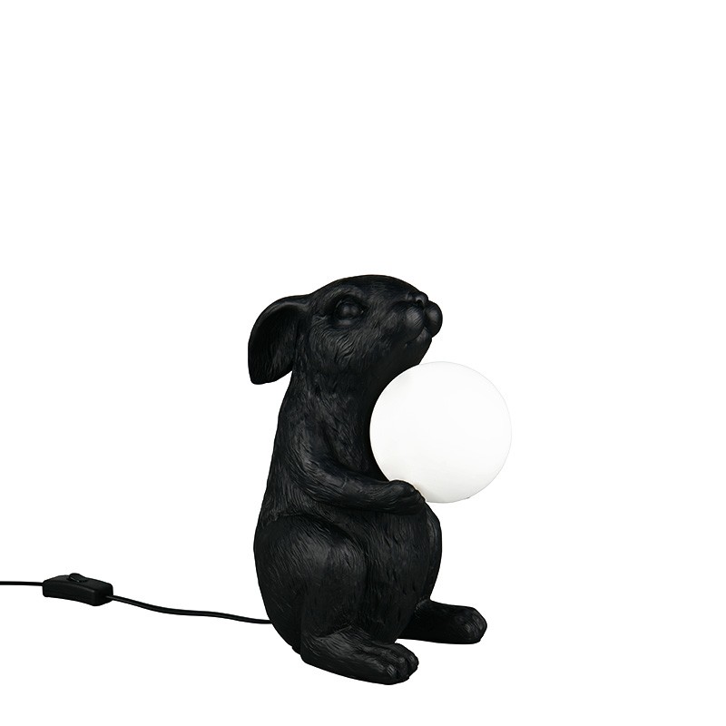 Lampe lapin design RABBIT or ou noir