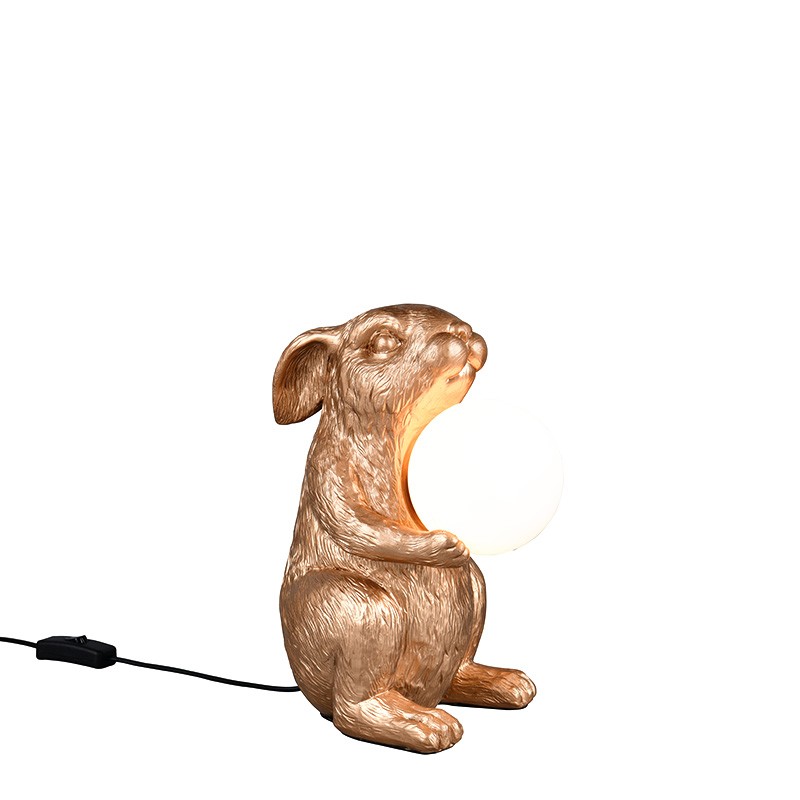 Lampe lapin design RABBIT or ou noir