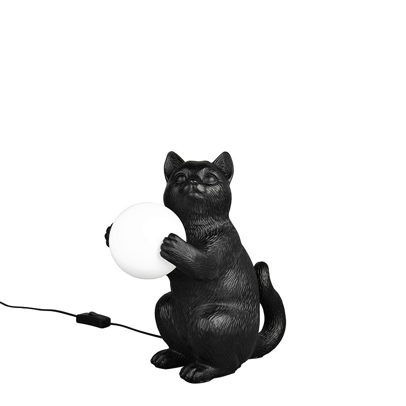 Lampe de chevet chat GATIO noir ou or