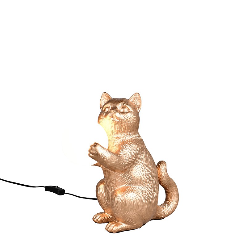 Lampe de chevet chat GATIO noir ou or