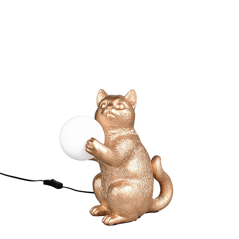 Lampe de chevet chat GATIO noir ou or