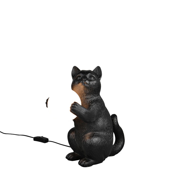 Lampe de chevet chat GATIO noir ou or