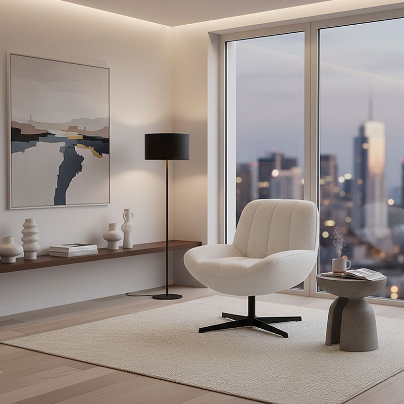 Fauteuil confortable pivotant RENA, 4 coloris