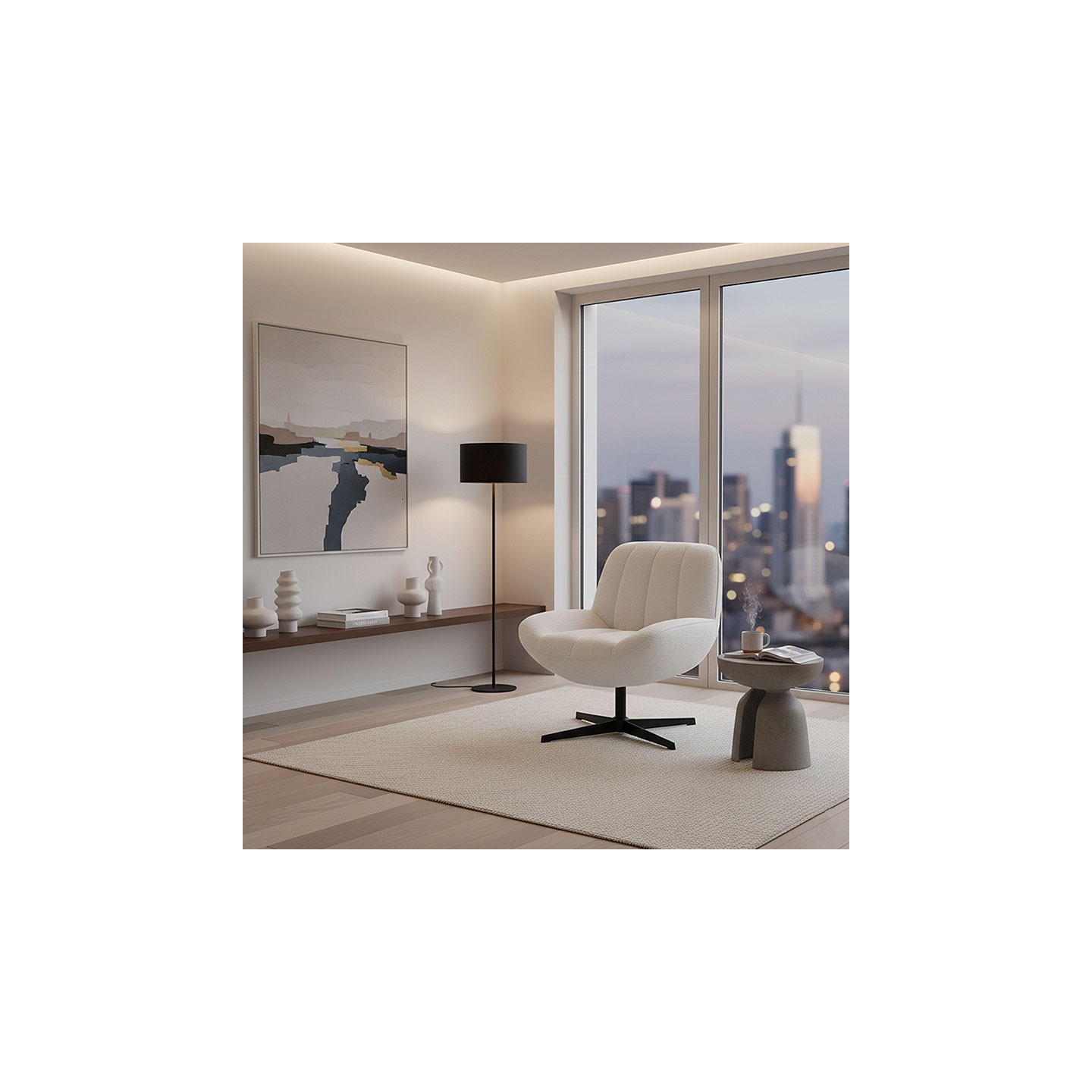 Fauteuil confortable pivotant RENA, 4 coloris