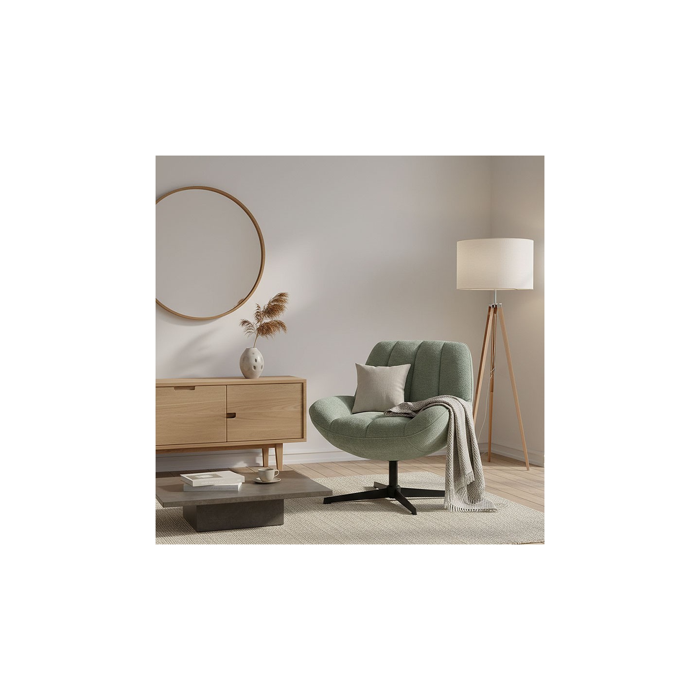 Fauteuil confortable pivotant RENA, 4 coloris