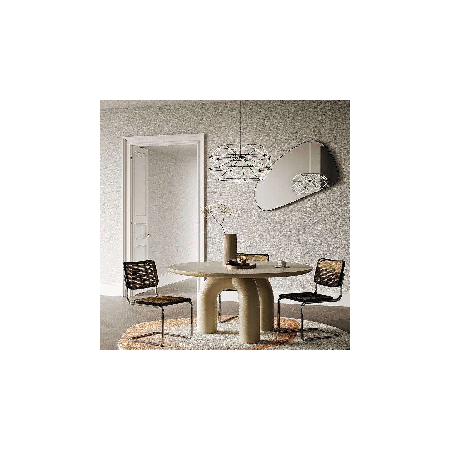 Suspension design EUCLIDE NOIR, 4 diamètres Sforzin