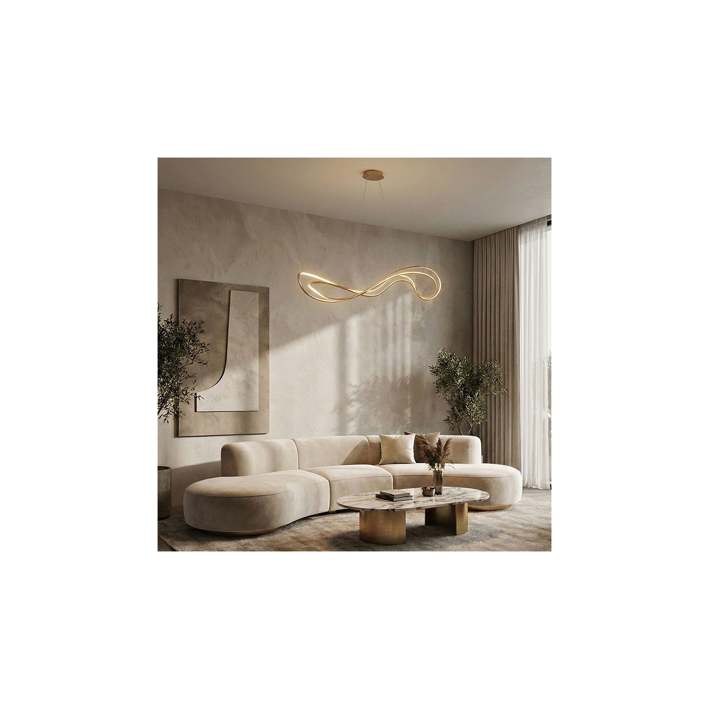 Suspension table à manger SARDANA or mat