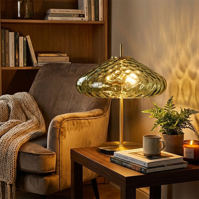 Lampe à poser en verre CYRUS Ø45 cm, 3 coloris