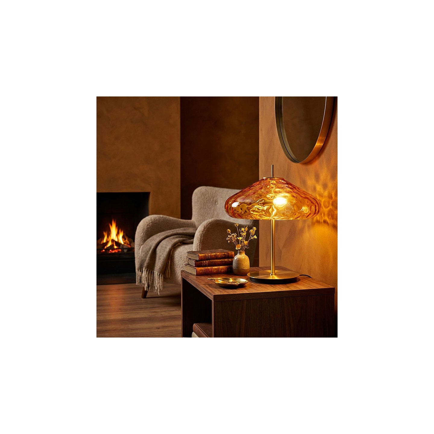 Lampe à poser en verre CYRUS Ø45 cm, 3 coloris