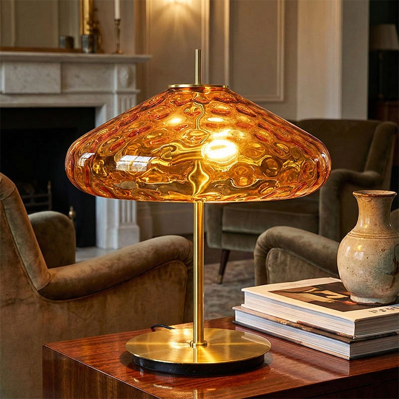 Lampe à poser en verre CYRUS Ø45 cm, 3 coloris