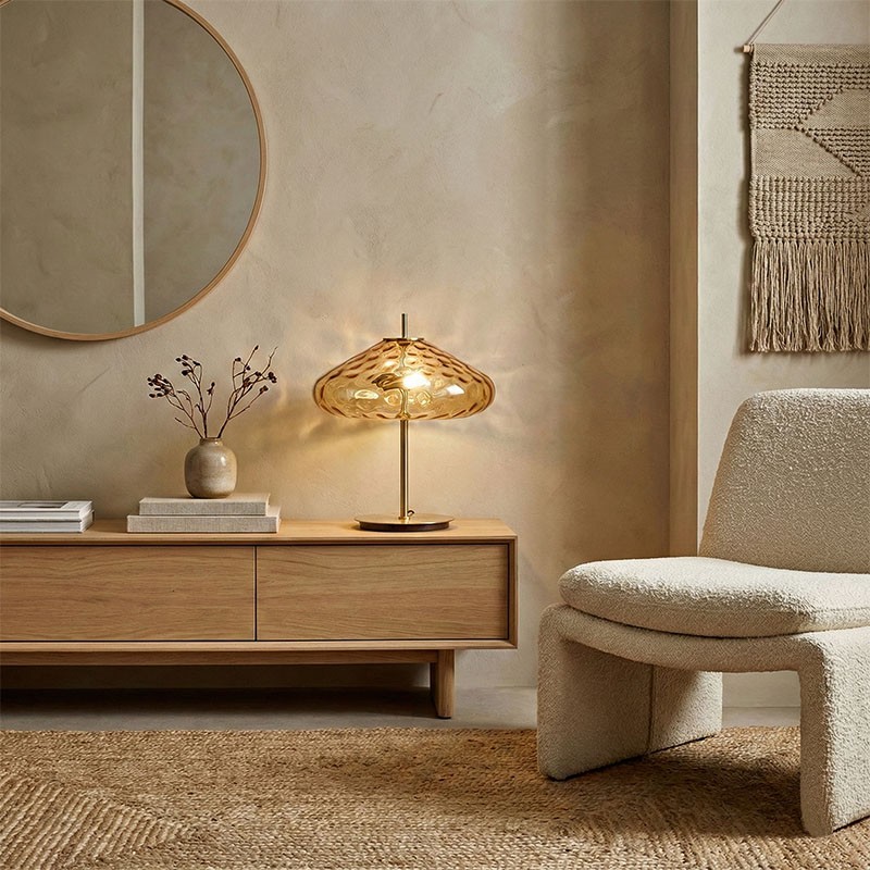 Lampe à poser en verre CYRUS Ø45 cm, 3 coloris