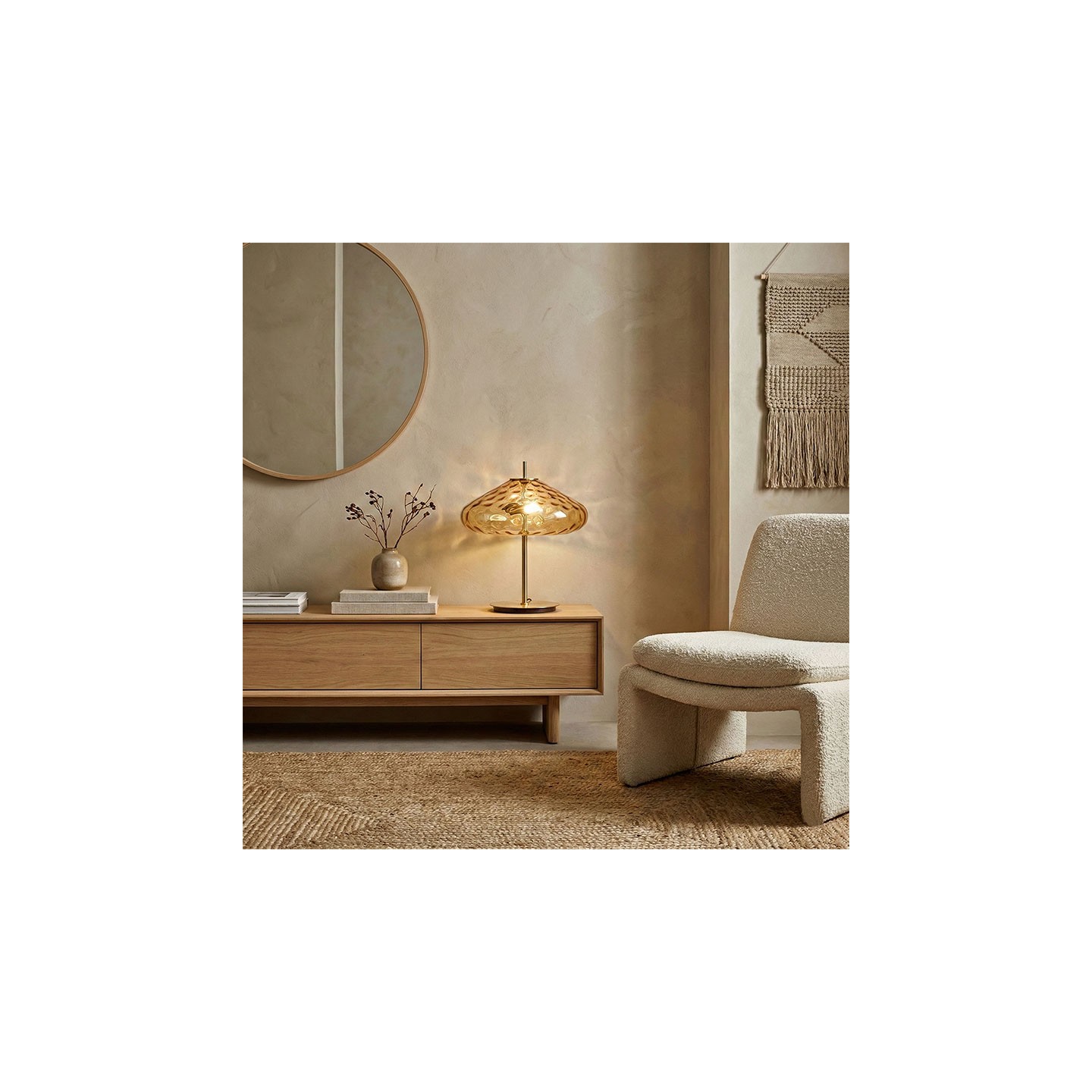 Lampe à poser en verre CYRUS Ø45 cm, 3 coloris