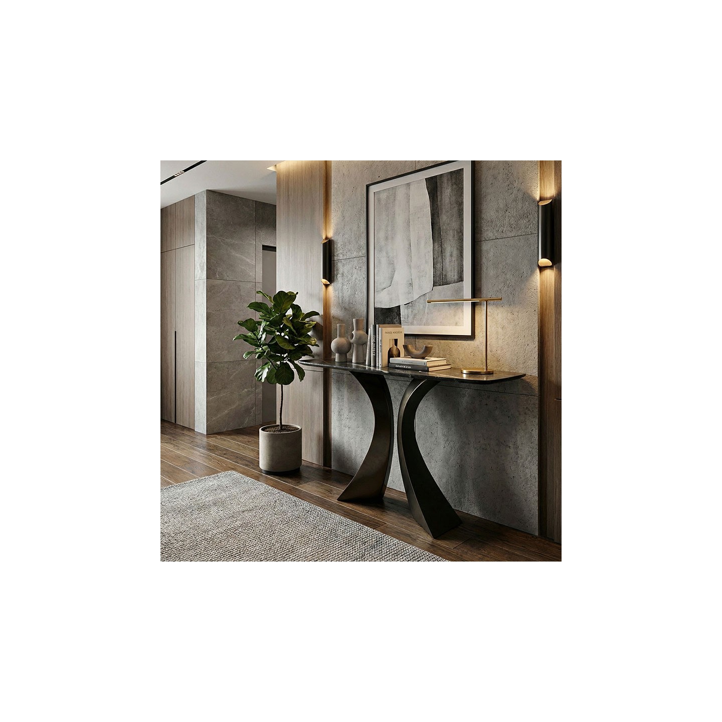 Console marbre noir KEITH