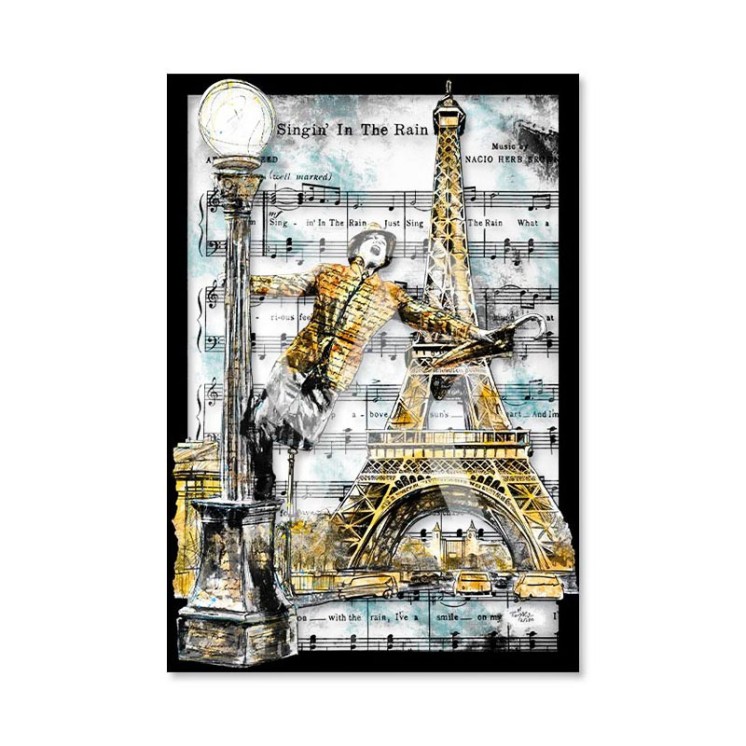 Tableau en relief CHANTONS SOUS LA PLUIE 3D édition limitée