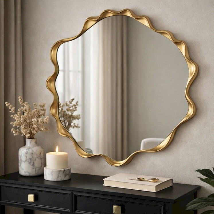 Miroir rond décoratif XANDAR or