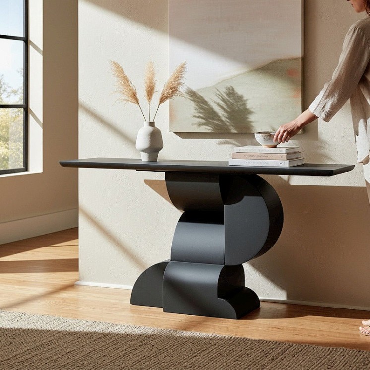 Console noir métal LIANNA 150 cm