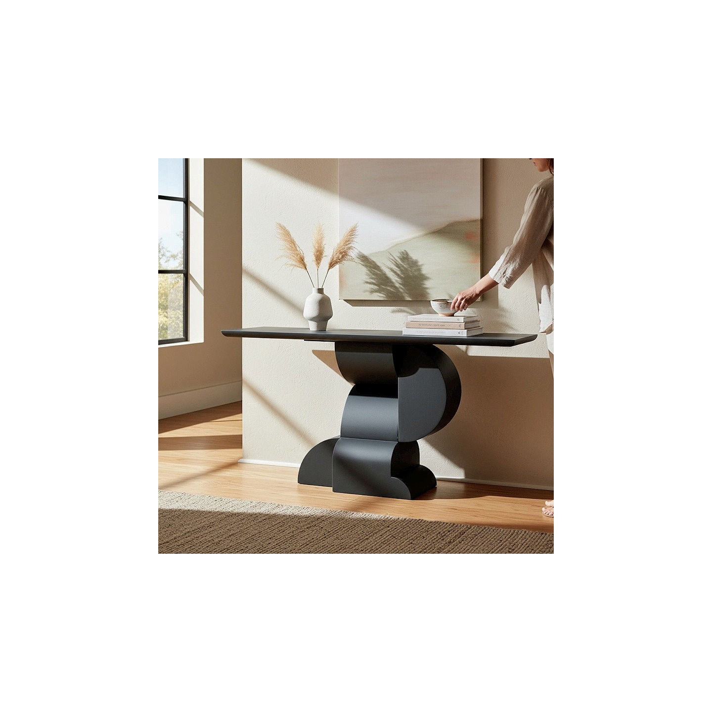 Console noir métal LIANNA 150 cm