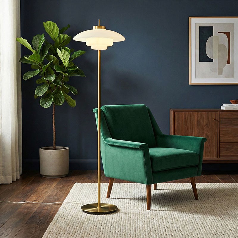 Lampadaire en verre JOAN OPALE BLANC