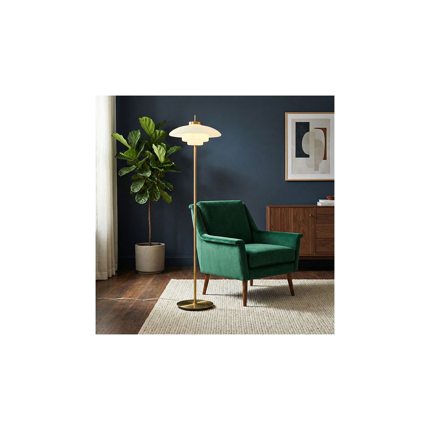 Lampadaire en verre JOAN OPALE BLANC