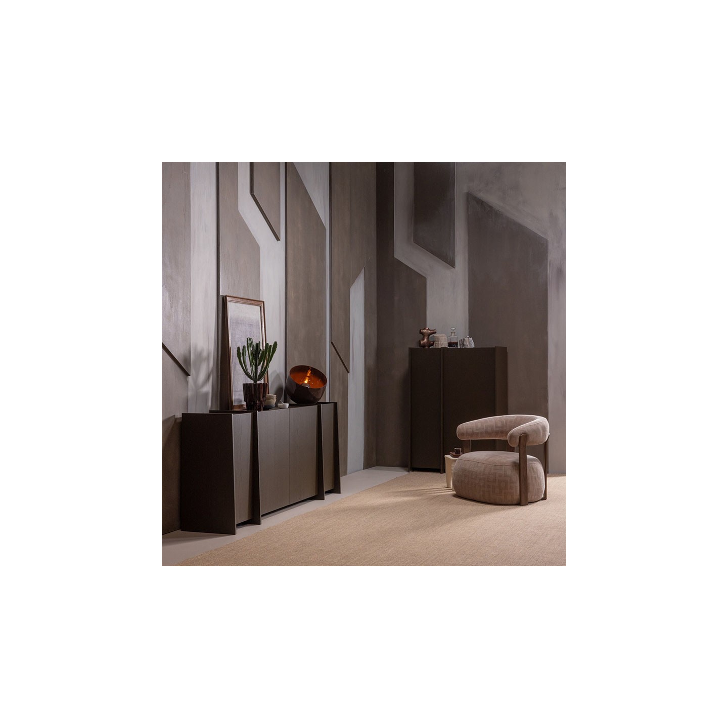 Fauteuil design scandinave FOON, brun ou sable