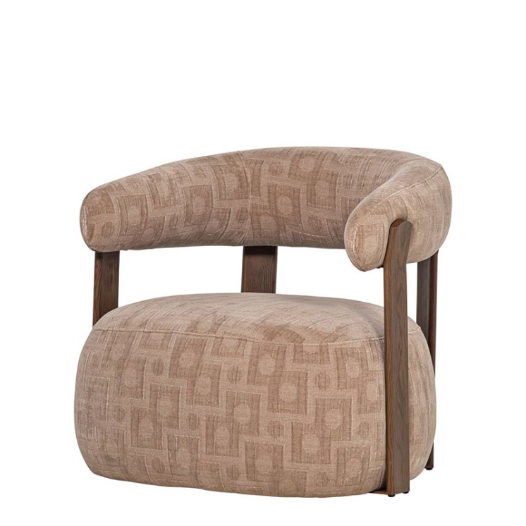 Fauteuil design scandinave FOON, brun ou sable