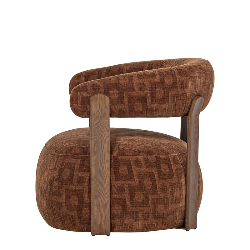 Fauteuil design scandinave FOON, brun ou sable