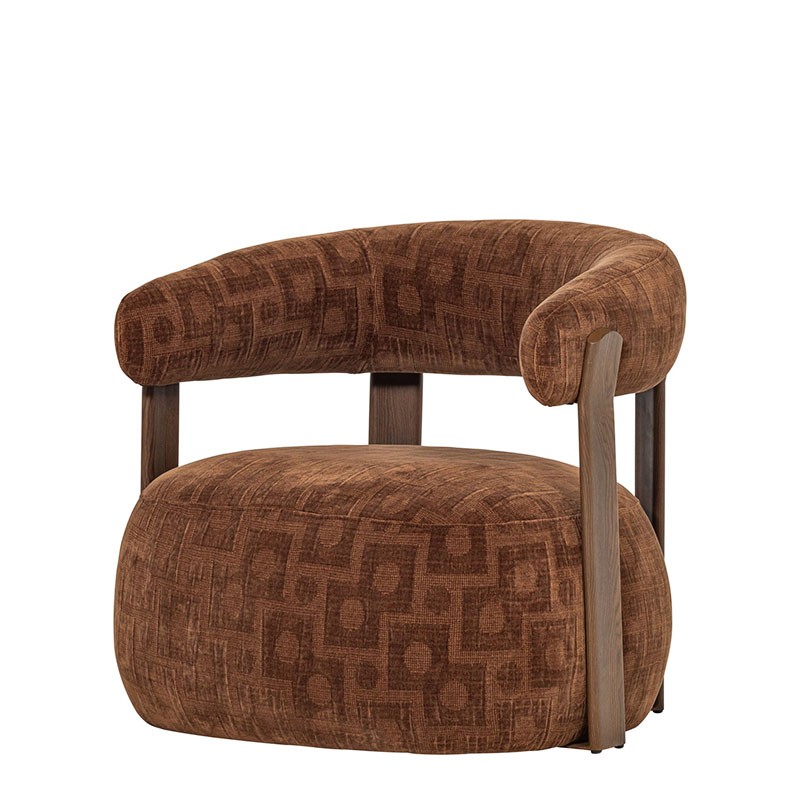 Fauteuil design scandinave FOON, brun ou sable